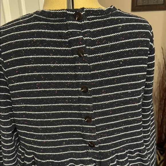 Striped Black and White Women's Sweater - Picture 3 of 6